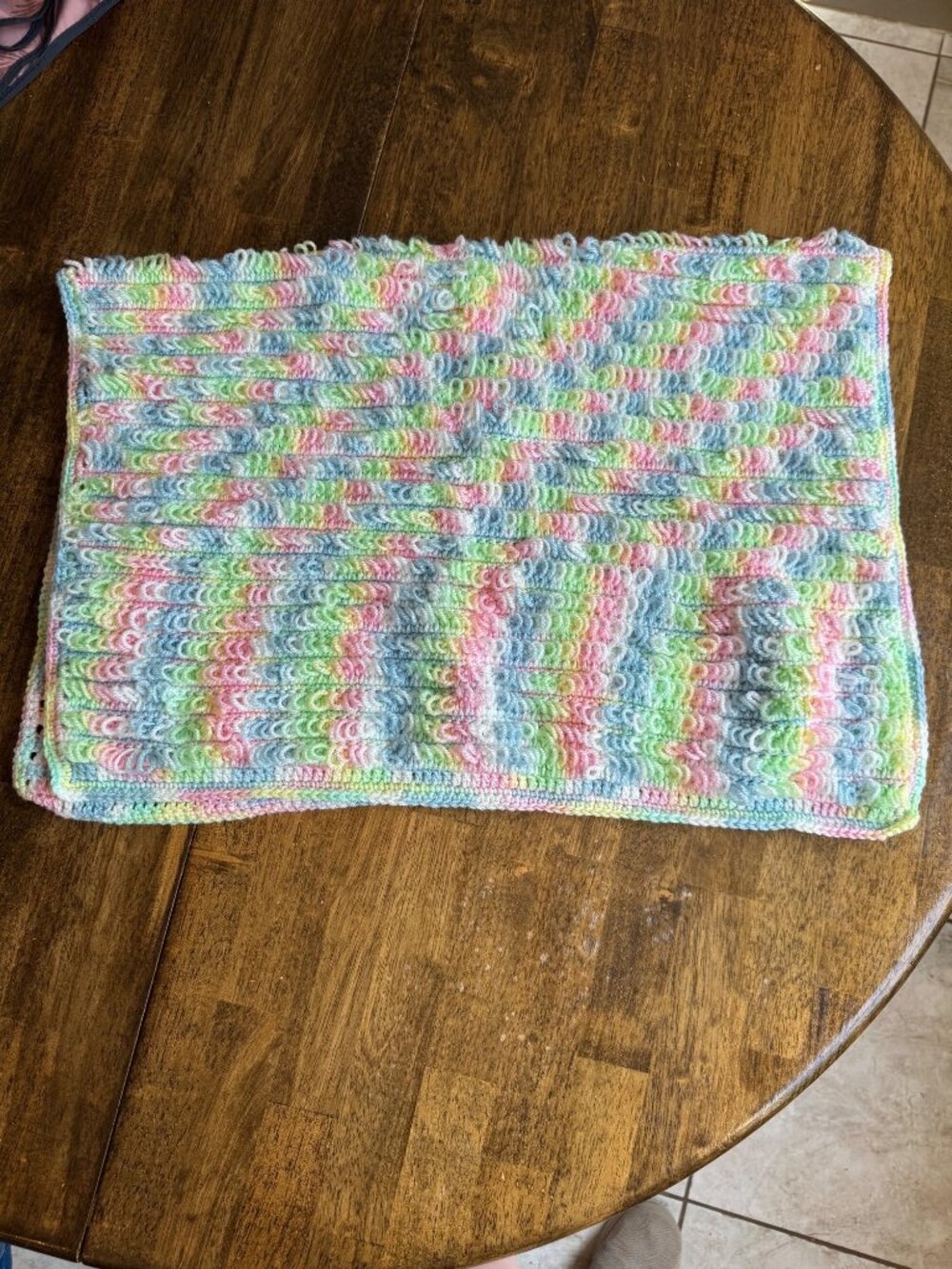 Handmade Crochet Baby Cardigan Sweater & Blanket Set Multicolor Pastel Looped Kn - Picture 6 of 10